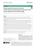 Patient reported outcomes based on EQ-5D-5L questionnaires in head and neck cancer patients: A real-world study