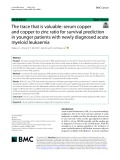 The trace that is valuable: Serum copper and copper to zinc ratio for survival prediction in younger patients with newly diagnosed acute myeloid leukaemia
