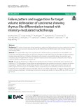 Failure pattern and suggestions for target volume delineation of carcinoma showing thymus-like differentiation treated with intensity-modulated radiotherapy