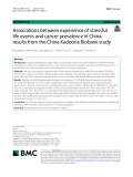 Associations between experience of stressful life events and cancer prevalence in China: Results from the China Kadoorie Biobank study