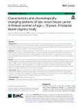 Characteristics and chronologically changing patterns of late-onset breast cancer in Korean women of age≥70years: A hospital based-registry study