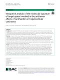Integrative analysis of the molecular signature of target genes involved in the antitumor effects of cantharidin on hepatocellular carcinoma