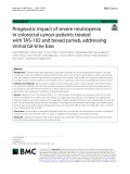 Prognostic impact of severe neutropenia in colorectal cancer patients treated with TAS-102 and bevacizumab, addressing immortal-time bias