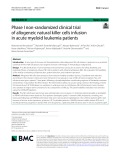 Phase I non-randomized clinical trial of allogeneic natural killer cells infusion in acute myeloid leukemia patients