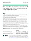 A single center analysis of first-line treatment in advanced KRAS mutant non-small cell lung cancer: Real-world practice