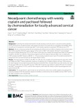 Neoadjuvant chemotherapy with weekly cisplatin and paclitaxel followed by chemoradiation for locally advanced cervical cancer