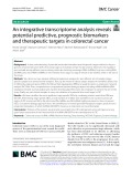 An integrative transcriptome analysis reveals potential predictive, prognostic biomarkers and therapeutic targets in colorectal cancer