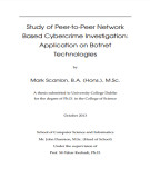 Thesis: Study of peer-to-peer network based cybercrime investigation: Application on botnet technologies