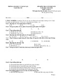 Đề thi học kì 1 môn Toán lớp 6 năm 2022-2023 có đáp án - Phòng GD&ĐT Nam Trà My