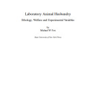 Ebook Laboratory animal husbandry ethology - Welfare and experimental variables: Part 2
