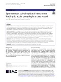 Spontaneous spinal epidural hematoma leading to acute paraplegia: A case report