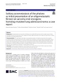 Solitary acrometastasis of the phalanx as initial presentation of an oligometastatic Kirsten rat sarcoma viral oncogene homolog-mutated lung adenocarcinoma: A case report