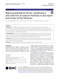 Right paraduodenal hernia, classification, and selection of surgical methods: A case report and review of the literature