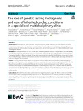 The role of genetic testing in diagnosis and care of inherited cardiac conditions in a specialised multidisciplinary clinic
