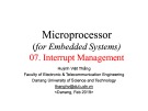 Lecture Microprocessor (for Embedded Systems) - Chapter 7: Interrupt management