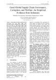 Good global supply chain governance, corruption, and welfare: An empirical evidence from Indonesia