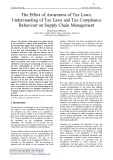 The effect of awareness of tax laws, understanding of tax laws and tax compliance behaviour on supply chain management