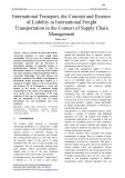 International transport, the concept and essence of liability in international freight transportation in the context of supply chain management