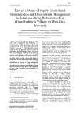 Law as a means of supply chain rural modernization and development management in Indonesia during reformation era (Case studies in villages in west java province)