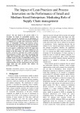 The impact of lean practices and process innovation on the performance of small and medium sized enterprises: Mediating role of supply chain management