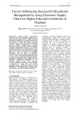 Factors Influencing Successful Educational Management by using Electronic Supply Chain for Higher Education Institution in Thailand