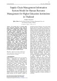 Supply chain management information system model for human resource management for higher education institutions in Thailand