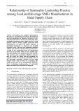 Relationship of spirituality leadership practice among food and beverage SMEs manufacturers in halal supply chain