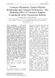 Customer orientation, channel member relationship and company performance – The mediating effect of contractor-supplier commitment in the construction industry