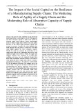 The Impact of the Social Capital on the Resilience of a Manufacturing Supply Chains: The Mediating Role of Agility of a Supply Chain and the Moderating Role of Absorptive Capacity of Supply Chains