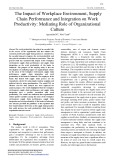 The impact of workplace environment, supply chain performance and integration on work productivity: Mediating role of organizational culture