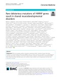 Rare deleterious mutations of HNRNP genes result in shared neurodevelopmental disorders