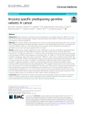 Ancestry-specific predisposing germline variants in cancer