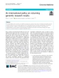 An international policy on returning genomic research results