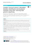 Complex structural variants in Mendelian disorders: Identification and breakpoint resolution using short- and long-read genome sequencing