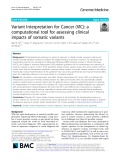 Variant Interpretation for Cancer (VIC): A computational tool for assessing clinical impacts of somatic variants