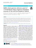 NARD: Whole-genome reference panel of 1779 Northeast Asians improves imputation accuracy of rare and low-frequency variants