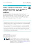 ClinGen Variant Curation Interface: A variant classification platform for the application of evidence criteria from ACMG/AMP guidelines
