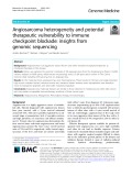Angiosarcoma heterogeneity and potential therapeutic vulnerability to immune checkpoint blockade: Insights from genomic sequencing