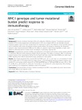 MHC-I genotype and tumor mutational burden predict response to immunotherapy