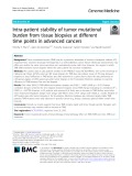 Intra-patient stability of tumor mutational burden from tissue biopsies at different time points in advanced cancers
