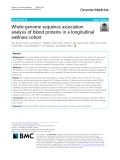 Whole-genome sequence association analysis of blood proteins in a longitudinal wellness cohort