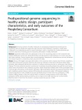 Predispositional genome sequencing in healthy adults: Design, participant characteristics, and early outcomes of the PeopleSeq Consortium