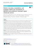 Distinct microbes, metabolites, and ecologies define the microbiome in deficient and proficient mismatch repair colorectal cancers