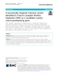 A functionally impaired missense variant identified in French Canadian families implicates FANCI as a candidate ovarian cancer-predisposing gene