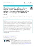 Microbiota restoration reduces antibioticresistant bacteria gut colonization in patients with recurrent Clostridioides difficile infection from the open-label PUNCH CD study