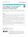 Clinical laboratory test-wide association scan of polygenic scores identifies biomarkers of complex disease