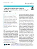 Associating somatic mutations to clinical outcomes: A pan-cancer study of survival time