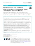 Mitochondrial DNA copy number can influence mortality and cardiovascular disease via methylation of nuclear DNA CpGs