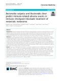 Bacteroides vulgatus and Bacteroides dorei predict immune-related adverse events in immune checkpoint blockade treatment of metastatic melanoma