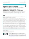 Sequencing individual genomes with recurrent genomic disorder deletions: An approach to characterize genes for autosomal recessive rare disease traits